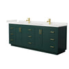 Custom image for Green with Brushed Gold Trim / White Quartz / No Mirror