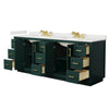 Custom image for Green with Brushed Gold Trim / White Quartz / No Mirror