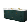 Custom image for Green with Brushed Gold Trim / White Quartz / No Mirror