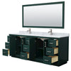 Custom image for Green with Brushed Nickel Trim / White Carrara Marble / 70