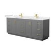 Custom image for Dark Gray with Brushed Gold Trim / Carrara Cultured Marble / No Mirror