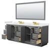 Custom image for Dark Gray with Brushed Gold Trim / Carrara Cultured Marble / 70