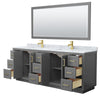 Custom image for Dark Gray with Brushed Gold Trim / White Carrara Marble / 70