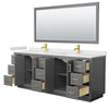 Custom image for Dark Gray with Brushed Gold Trim / White Cultured Marble / 70