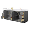 Custom image for Dark Gray with Brushed Gold Trim / White Cultured Marble / No Mirror
