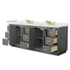Custom image for Dark Gray with Brushed Gold Trim / White Cultured Marble / No Mirror