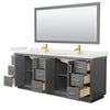 Custom image for Dark Gray with Brushed Gold Trim / White Quartz / 70