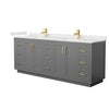 Custom image for Dark Gray with Brushed Gold Trim / White Quartz / No Mirror