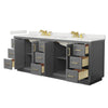 Custom image for Dark Gray with Brushed Gold Trim / White Quartz / No Mirror