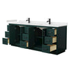 Custom image for Green with Matte Black Trim / Carrara Cultured Marble / No Mirror