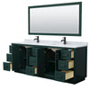 Custom image for Green with Matte Black Trim / White Carrara Marble / 70