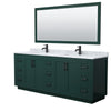 Custom image for Green with Matte Black Trim / White Carrara Marble / 70