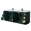 Custom image for Green with Matte Black Trim / White Carrara Marble / No Mirror