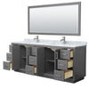 Custom image for Dark Gray with Brushed Nickel Trim / White Carrara Marble / 70