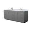 Custom image for Dark Gray with Brushed Nickel Trim / White Carrara Marble / No Mirror