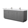 Custom image for Dark Gray with Brushed Nickel Trim / White Cultured Marble / No Mirror