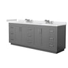 Custom image for Dark Gray with Brushed Nickel Trim / White Cultured Marble / No Mirror