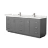 Custom image for Dark Gray with Brushed Nickel Trim / White Quartz / No Mirror