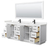 Custom image for White with Matte Black Trim / Carrara Cultured Marble / 70