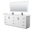 Custom image for White with Matte Black Trim / Carrara Cultured Marble / 70