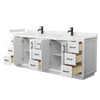 Custom image for White with Matte Black Trim / Carrara Cultured Marble / No Mirror