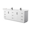 Custom image for White with Matte Black Trim / Carrara Cultured Marble / No Mirror