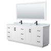Custom image for White with Matte Black Trim / White Carrara Marble / 70