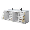 Custom image for White with Matte Black Trim / White Carrara Marble / No Mirror