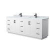 Custom image for White with Matte Black Trim / White Carrara Marble / No Mirror