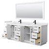 Custom image for White with Matte Black Trim / White Cultured Marble / 70