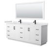 Custom image for White with Matte Black Trim / White Cultured Marble / 70