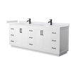 Custom image for White with Matte Black Trim / White Cultured Marble / No Mirror