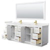 Custom image for White with Brushed Gold Trim / Carrara Cultured Marble / 70