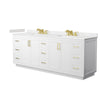 Custom image for White with Brushed Gold Trim / Carrara Cultured Marble / No Mirror