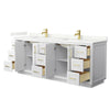 Custom image for White with Brushed Gold Trim / Giotto Quartz / No Mirror