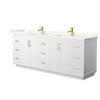 Custom image for White with Brushed Gold Trim / Giotto Quartz / No Mirror