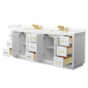Custom image for White with Brushed Gold Trim / Giotto Quartz / No Mirror