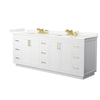 Custom image for White with Brushed Gold Trim / Giotto Quartz / No Mirror