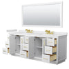 Custom image for White with Brushed Gold Trim / White Cultured Marble / 70
