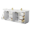 Custom image for White with Brushed Gold Trim / White Quartz / No Mirror