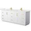 Custom image for White with Brushed Gold Trim / White Quartz / No Mirror