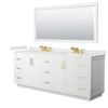 Custom image for White with Brushed Gold Trim / White Quartz / 70