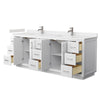 Custom image for White with Brushed Nickel Trim / Carrara Cultured Marble / No Mirror