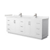 Custom image for White with Brushed Nickel Trim / Carrara Cultured Marble / No Mirror