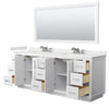 Custom image for White with Brushed Nickel Trim / Carrara Cultured Marble / 70