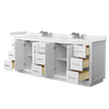 Custom image for White with Brushed Nickel Trim / Carrara Cultured Marble / No Mirror