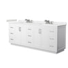 Custom image for White with Brushed Nickel Trim / Carrara Cultured Marble / No Mirror