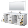 Custom image for White with Brushed Nickel Trim / White Carrara Marble / 70