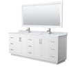 Custom image for White with Brushed Nickel Trim / White Carrara Marble / 70