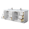 Custom image for White with Brushed Nickel Trim / White Carrara Marble / No Mirror